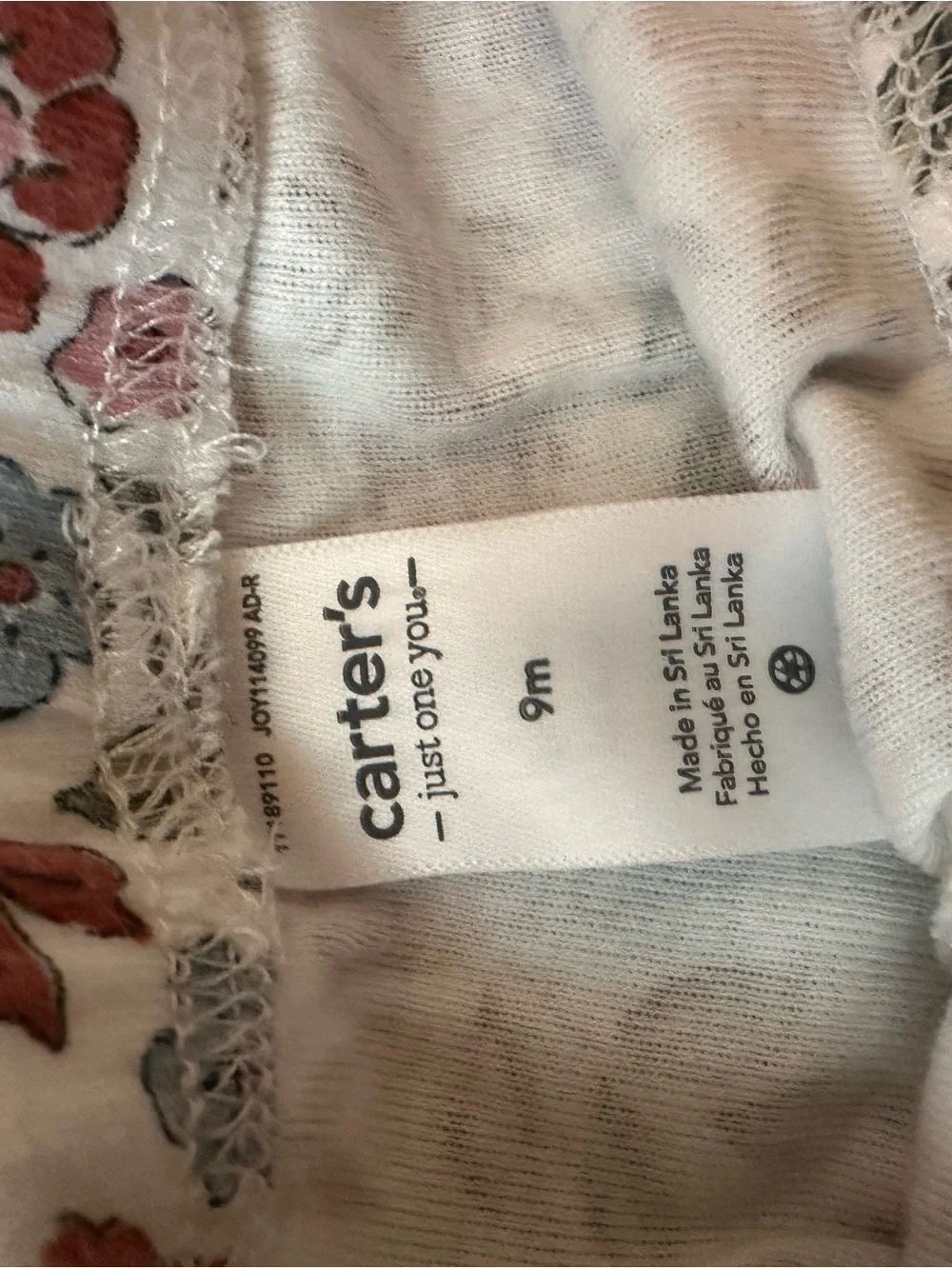 Carter's Bodysuits with Pink and Green Floral Print +Pants. BUNDLE